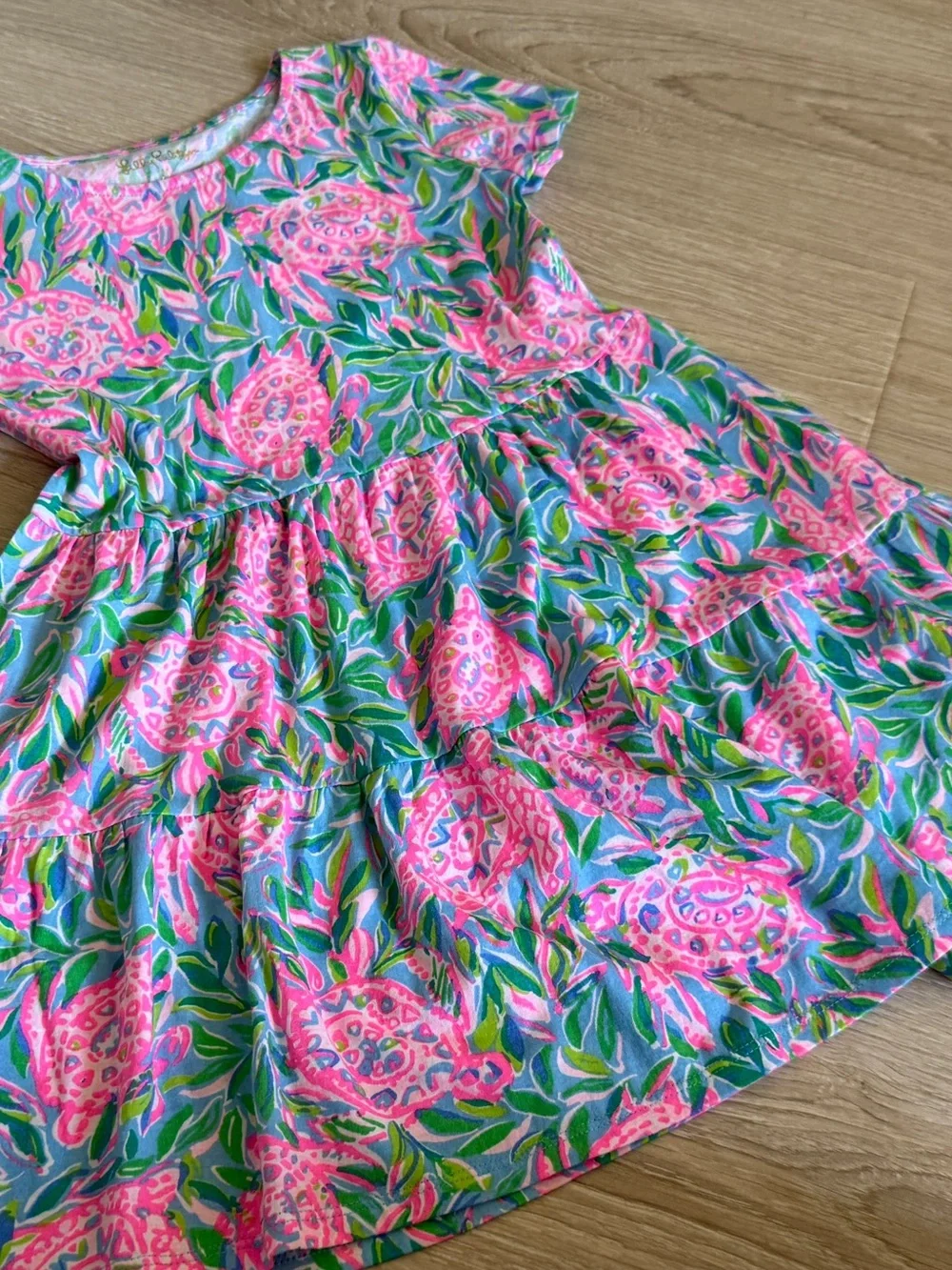 Lilly Pulitzer, No Tags, Never Worn, Pink & Green Turtle Dress